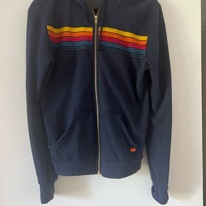 Aviator Nation Navy Hoodie & Joggers with Rainbow Stripe